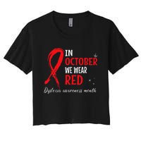 In October We Wear Red Dyslexia Awareness Month Women's Crop Top Tee