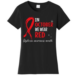 In October We Wear Red Dyslexia Awareness Month Women's T-Shirt