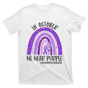 In October We Wear Purple Rainbow End Domestic Violence T-Shirt