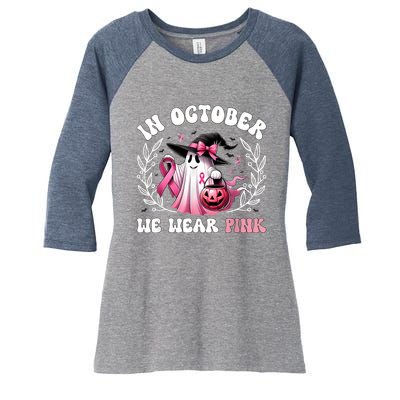 In October We Wear Gift Women's Tri-Blend 3/4-Sleeve Raglan Shirt