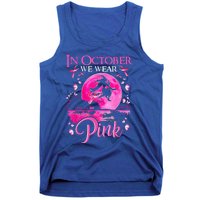 In October We Wear Pink Ribbon Witch Breast Cancer Halloween Tank Top