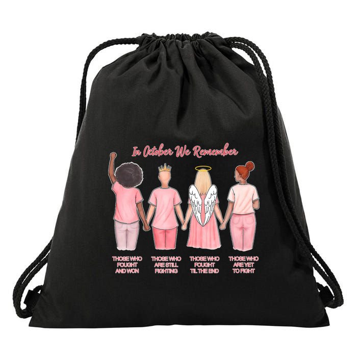 In October We Remember Those Who Fought And Won Drawstring Bag