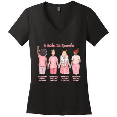 In October We Remember Those Who Fought And Won Women's V-Neck T-Shirt