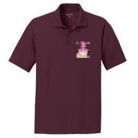 In October We Wear Pink Halloween Witch Breast Cancer Ribbon PosiCharge RacerMesh Polo