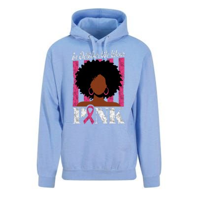 In October We Wear Afro Woman Breast Cancer Awareness Unisex Surf Hoodie