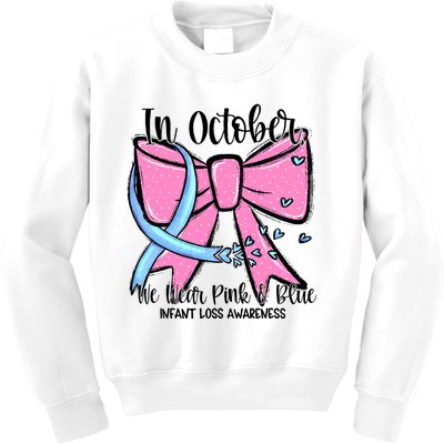 In October We Wear Blue Pregnancy Infant Loss Awareness Kids Sweatshirt