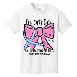 In October We Wear Blue Pregnancy Infant Loss Awareness Kids T-Shirt