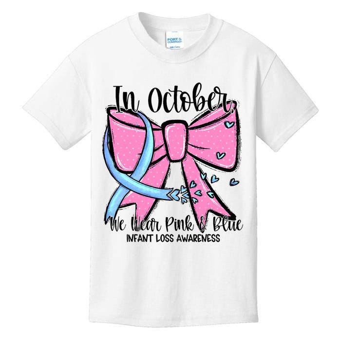 In October We Wear Blue Pregnancy Infant Loss Awareness Kids T-Shirt