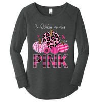 In October We Wear Pink Pumpkin Breast Cancer Awareness Women's Perfect Tri Tunic Long Sleeve Shirt