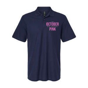 In October We Wear Pink Breast Cancer Awareness Softstyle Adult Sport Polo