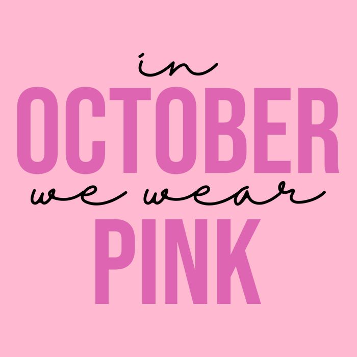 In October We Wear Pink Breast Cancer Awareness Kids T-Shirt