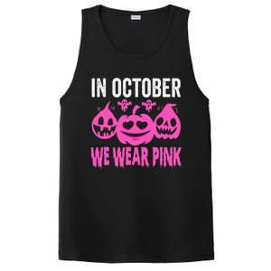 In October We Wear Pink Breast Cancer Pumpkin Halloween PosiCharge Competitor Tank