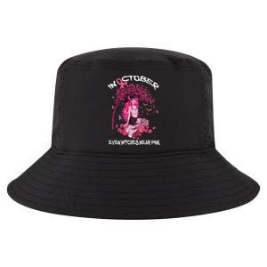 In October We Wear Pink Halloween Witch Breast Cancer Cool Comfort Performance Bucket Hat