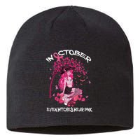 In October We Wear Pink Halloween Witch Breast Cancer Sustainable Beanie