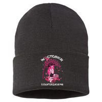 In October We Wear Pink Halloween Witch Breast Cancer Sustainable Knit Beanie