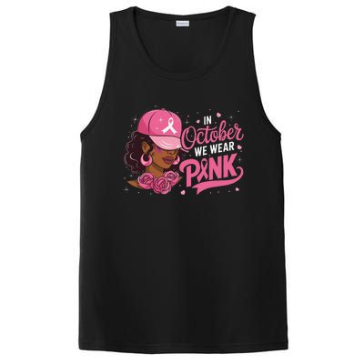 In October We Wear Pin.K Breast Cancer Awareness Black Women PosiCharge Competitor Tank