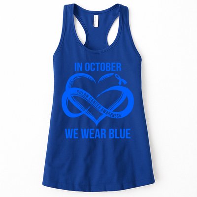 In October We Wear Blue For Colon Cancer Awareness Gift Womens Tank Top