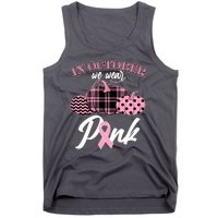 In October We Wear Pink Pattern Pumpkins Breast Cancer Awareness Tank Top