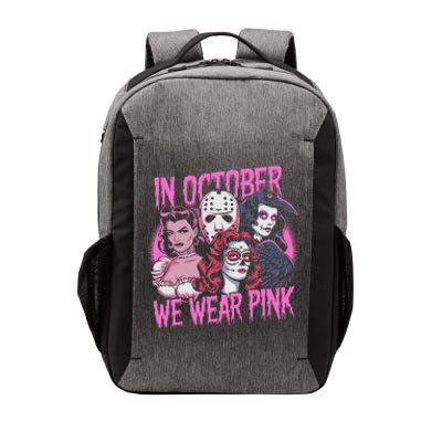 In October We Wear P.I.N.K Horror Breast Cancer Awareness Vector Backpack