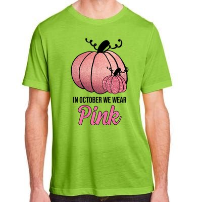 In October We Wear Pink Breast Cancer Pumpkin Adult ChromaSoft Performance T-Shirt