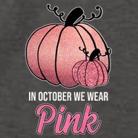 In October We Wear Pink Breast Cancer Pumpkin Vector Backpack