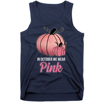 In October We Wear Pink Breast Cancer Pumpkin Tank Top