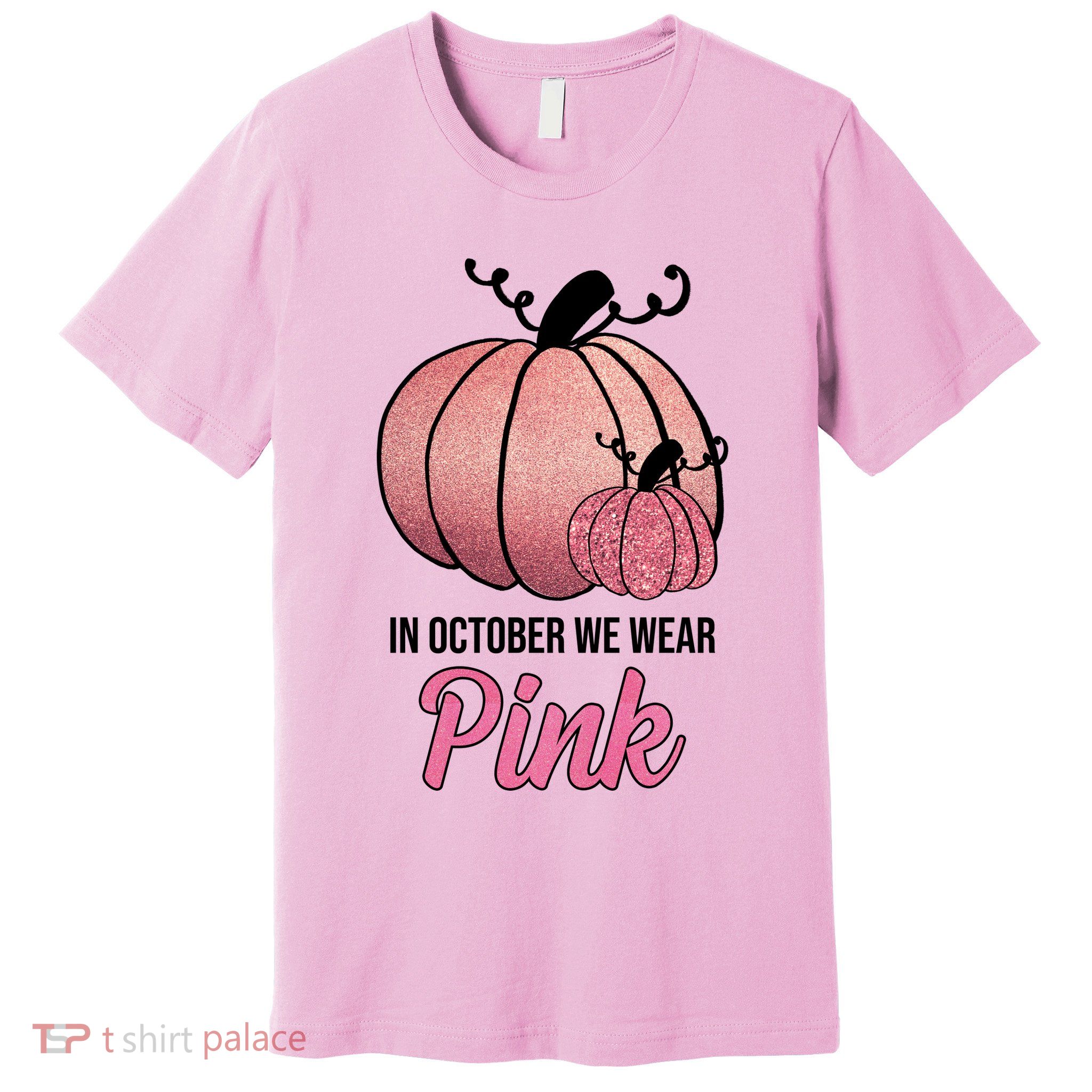 In October We Wear Pink Breast Cancer Pumpkin Premium T-Shirt