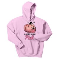 In October We Wear Pink Breast Cancer Pumpkin Kids Hoodie