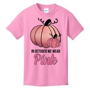 In October We Wear Pink Breast Cancer Pumpkin Kids T-Shirt