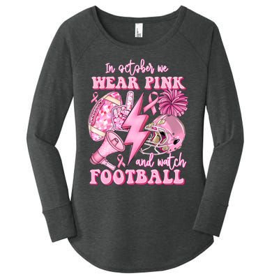 In October We Wear And Watch Football Women's Perfect Tri Tunic Long Sleeve Shirt