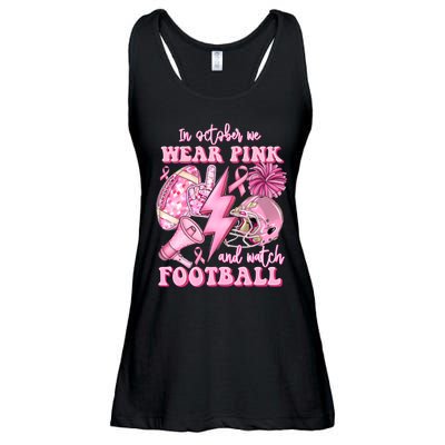 In October We Wear And Watch Football Ladies Essential Flowy Tank