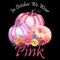 In October We Wear Pink Pumpkin Floral Breast Cancer Impact Tech Backpack
