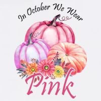 In October We Wear Pink Pumpkin Floral Breast Cancer Premium T-Shirt