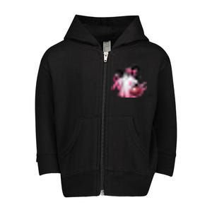 In October We Wear Pink Ghost Trick Or Treat Breast Cancer Front And Back Toddler Zip Fleece Hoodie