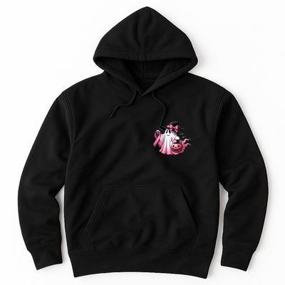 In October We Wear Pink Ghost Trick Or Treat Breast Cancer Front And Back Hoodie