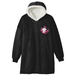 In October We Wear Pink Ghost Trick Or Treat Breast Cancer Front And Back Hooded Wearable Blanket