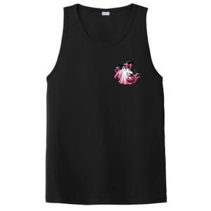 In October We Wear Pink Ghost Trick Or Treat Breast Cancer Front And Back PosiCharge Competitor Tank