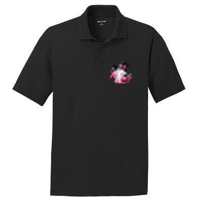 In October We Wear Pink Ghost Trick Or Treat Breast Cancer Front And Back PosiCharge RacerMesh Polo