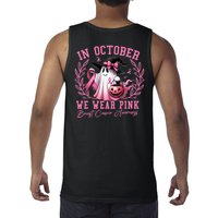In October We Wear Pink Ghost Trick Or Treat Breast Cancer Front And Back Tank Top