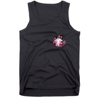 In October We Wear Pink Ghost Trick Or Treat Breast Cancer Front And Back Tank Top