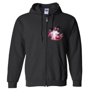 In October We Wear Pink Ghost Trick Or Treat Breast Cancer Front And Back Full Zip Hoodie