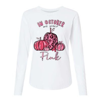 In October We Wear Pink Womens Cotton Relaxed Long Sleeve T-Shirt