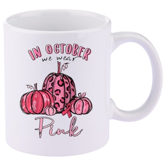 In October We Wear Pink 11oz C Handle Ceramic Mug
