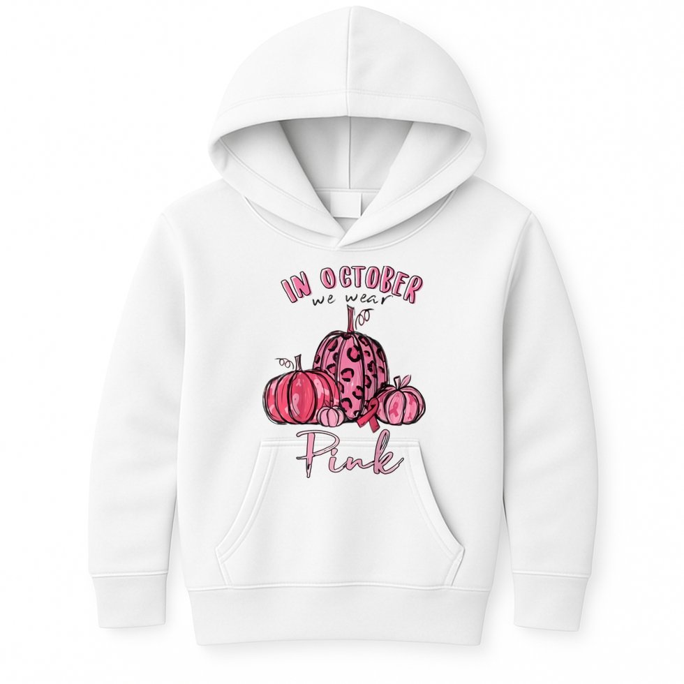 In October We Wear Pink Kids Hoodie