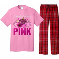 In October We Wear Pink Ribbon Leopard Pumpkin Breast Cancer Pajama Set