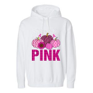 In October We Wear Pink Ribbon Leopard Pumpkin Breast Cancer Garment-Dyed Fleece Hoodie