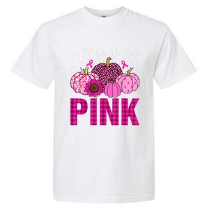 In October We Wear Pink Ribbon Leopard Pumpkin Breast Cancer Garment-Dyed Heavyweight T-Shirt