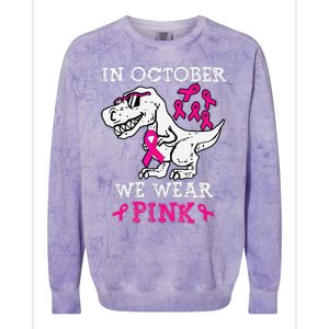 In October We Wear P.Ink Breast Cancer Awareness Gift Colorblast Crewneck Sweatshirt