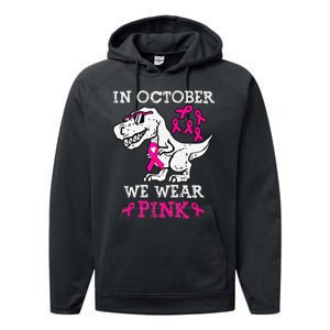 In October We Wear P.Ink Breast Cancer Awareness Gift Performance Fleece Hoodie