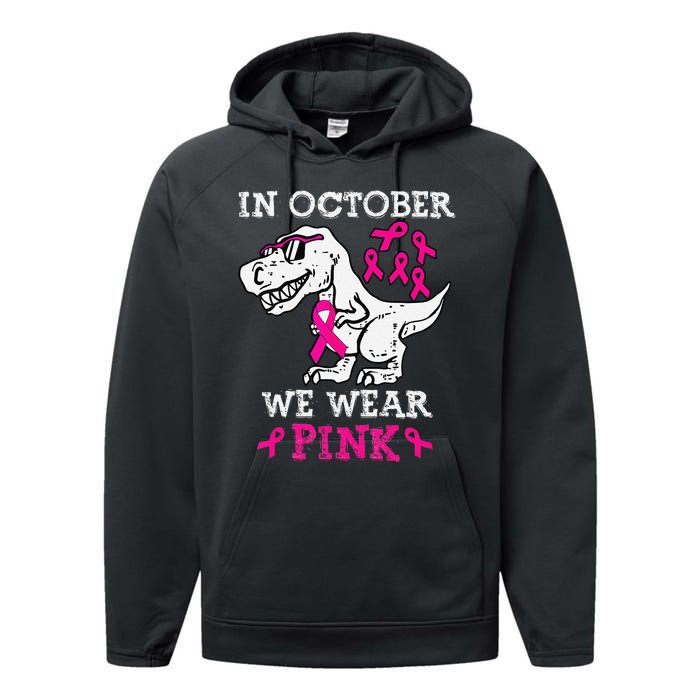 In October We Wear P.Ink Breast Cancer Awareness Gift Performance Fleece Hoodie